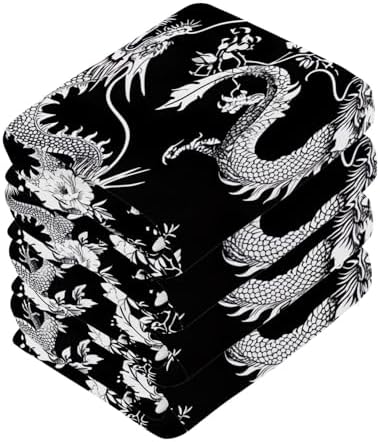 Elegant Chinese Dragon Washcloth Set for Babies