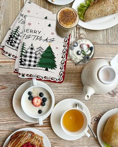 Berries Red Waffle Kitchen Towels