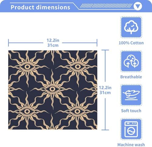 Xigua Suns and Eyes Washcloths Set of 2-12 X 12 Inch 1