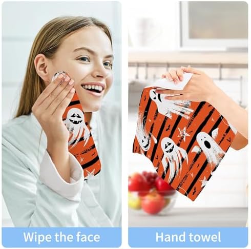 xigua Cute White Boo Washcloths Set of 2 12x12 Inch