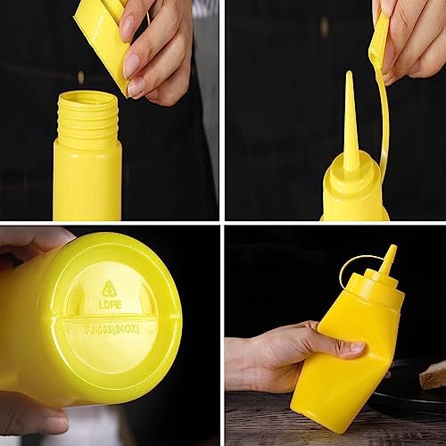 3-Piece Yellow Plastic Squeeze Bottles Effortless Living