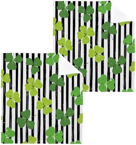 YETTASBIN St Patricks Day Shamrock Washcloths 2 Pack