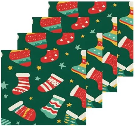 Festive Xigua Christmas Socks Washcloths