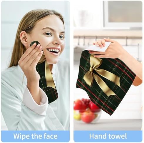 Xigua Golden Ribbon Bow Washcloths Set of 2 1