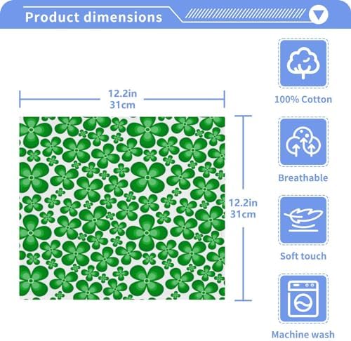 St Patricks Clover Washcloth Set Soft Reusable Perfect for Baby More