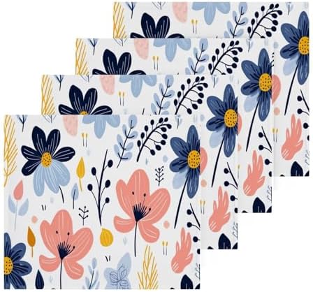 Cartoon Flower Washcloth Set x2 Perfect for Home Travel