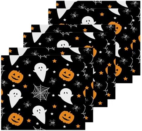 Halloween Pumpkin Ghost Soft Washcloths 12x12 Reusable Face Towels for Kids