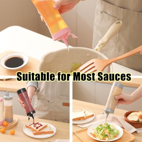 Qiuhome Squeeze Bottle Set for Condiments - 12 oz x8
