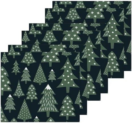 Xigua Christmas Tree Washcloth Set 2-12x12 Fast Drying Ultra Soft Machine Washable