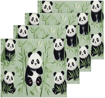 YETTASBIN Panda Washcloths 2 Pack Soft Absorbent Face Towels