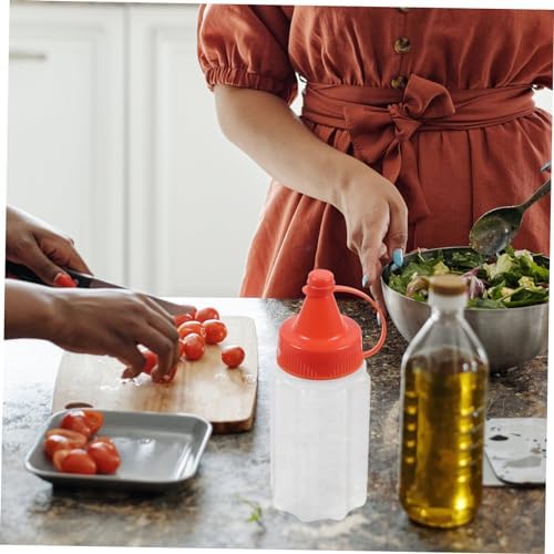 Homoyoyo 4-Pack Plastic Squeeze Condiment Bottles with Caps