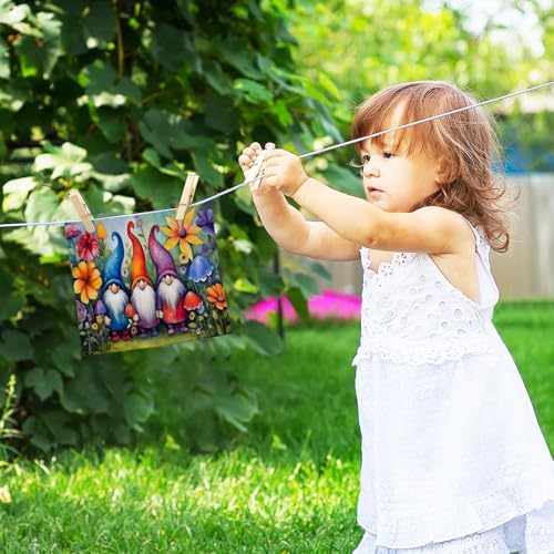 Flower Gnome Washcloth Set Reusable Soft and Absorbent