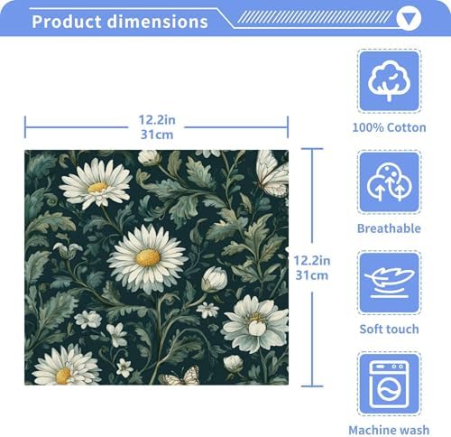 Xigua Daisies and Chrysanthemums Washcloths Set of 2