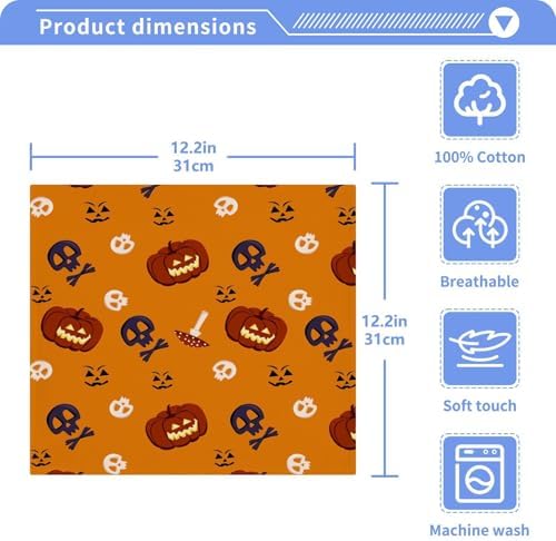 Halloween Pumpkin Skull Washcloths 2 Pack