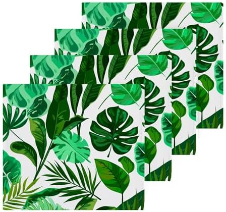 Tropical Green Palm Pure Cotton Washcloths 2-Pack