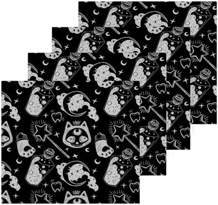 Halloween Cat Washcloth Set for Wash Drying and Cleaning