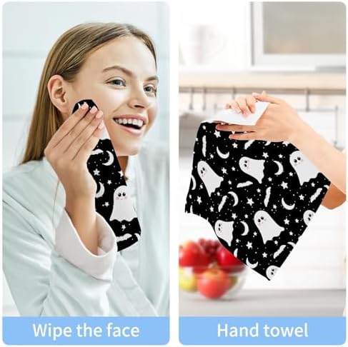 Halloween Ghost Washcloth Set - Soft Reusable Baby Face Towels