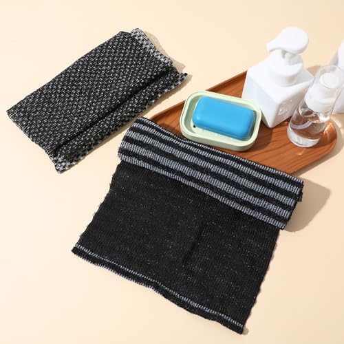 2pcs Exfoliating Washcloth Shower Towel for Body and Back Scrubbing