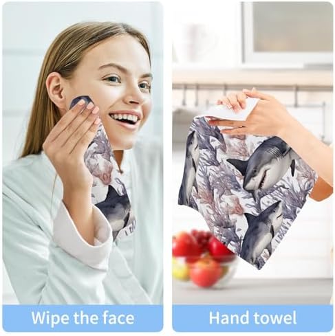 Perfect Family Shark Washcloth 2-Pack for Bath Gym and More