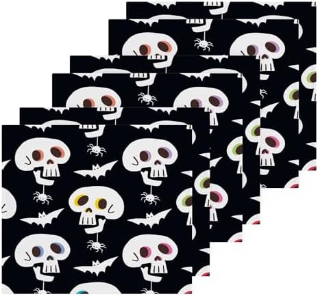 Xigua Halloween Skull Washcloth Set - Fast Durable Towels for Kitchen and Travel