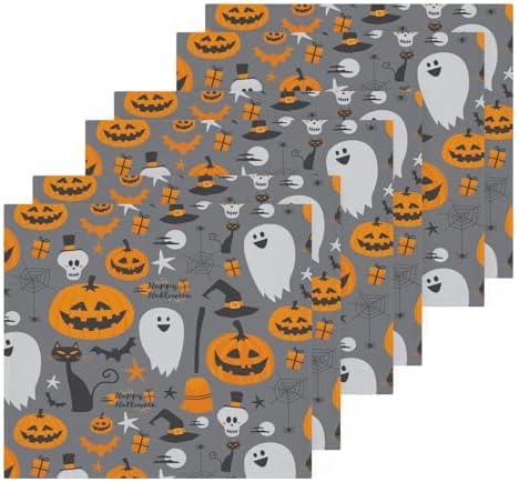Halloween pumpkin ghost washcloths