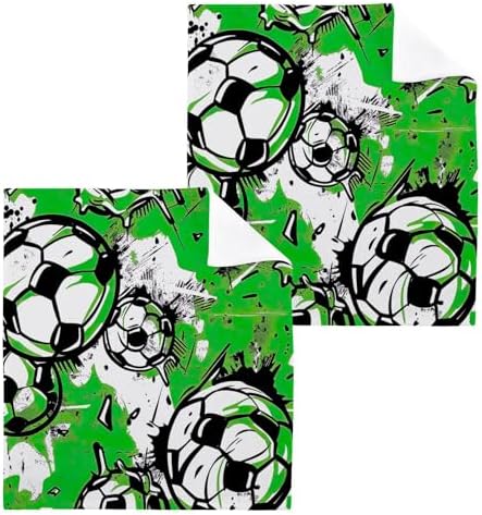 Sturdy Football Graffiti Washcloth Set 12x12inch