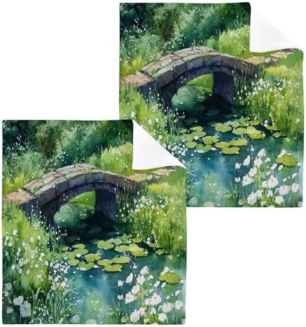 Xigua Watercolor Landscape Washcloth Set