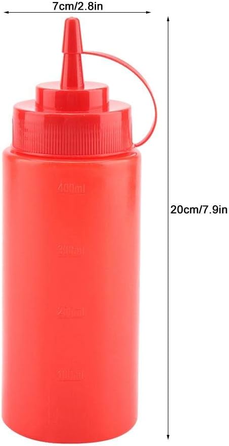 10-Piece 460ml Plastic Squeeze Condiment Bottles Dispense Oil Vinaigrette Crafts Smoothly