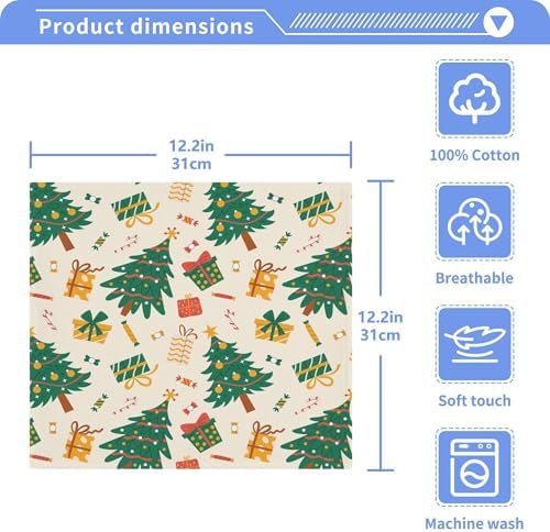 Cute Christmas Tree Washcloth Set