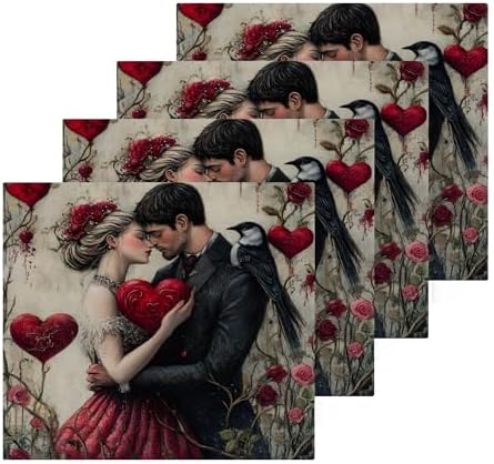 Xigua Valentines Day Washcloths Set of 2 12x12 Inch