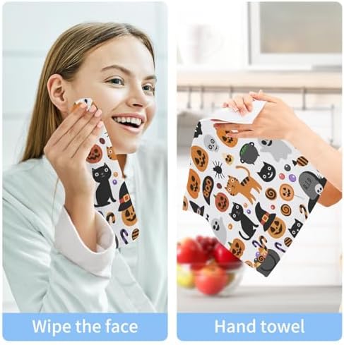 Cat Face Washcloth for Halloween 12x12in