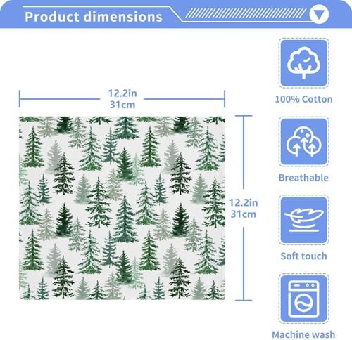 Burbuja Forest Trees Cotton Washcloth Set of 2