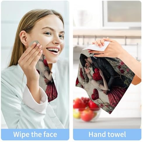 Xigua Valentines Day Washcloths Set of 2 12x12 Inch