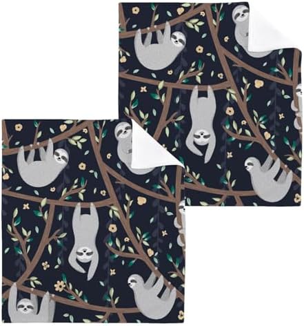 Cute Sloth Washcloth Set Soft Absorbent Baby Towels