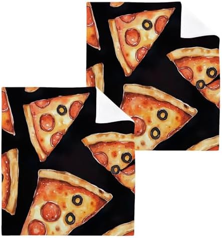 Xigua Pizza Slice Washcloth Set - Fast Dry Multi-Purpose Towels