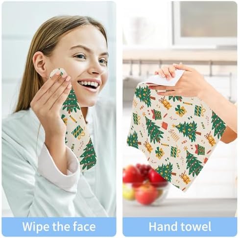 Cute Christmas Tree Washcloth Set