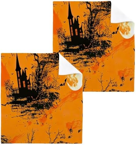 Halloween Castle Washcloth 2-Pack Soft ReusableabsorbentdadrulebirthdayLOVEAdorableHappyHalloweenCastleAwesome