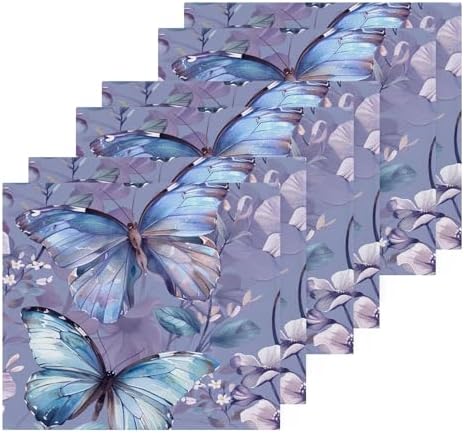YETTASBIN Butterfly Flower Washcloths Soft and Absorbent Reusable Face Towels