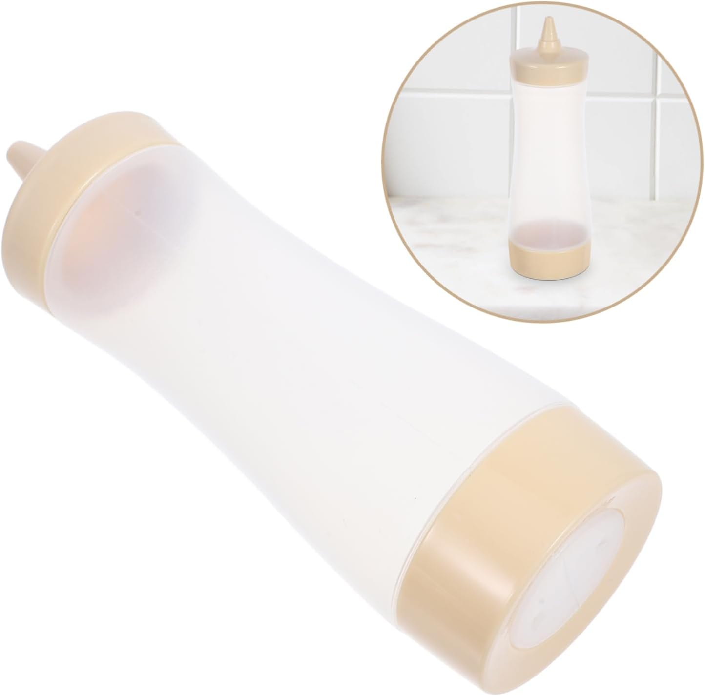 Non-Spill Cream Sauce Bottles by PHENOFICE Easy Squeeze Clean