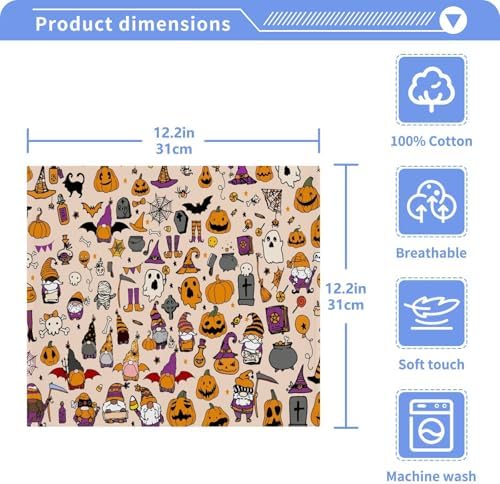 YETTASBIN Halloween Gnome Washcloths 2 Pack 1