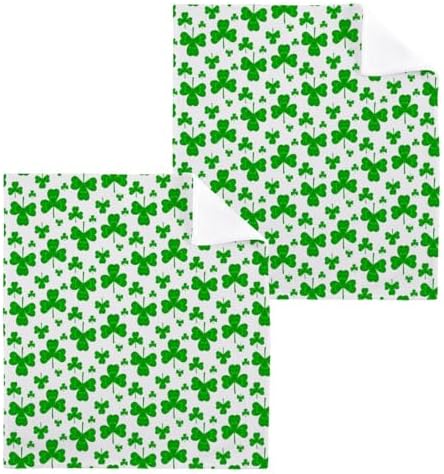 St Patricks Day Clover Washcloth Set 2-Pack
