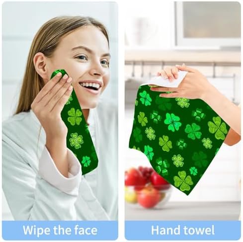 St Patricks Day Washcloths 2 Pack Soft Absorbent Cotton