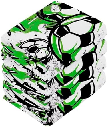 Sturdy Football Graffiti Washcloth Set 12x12inch