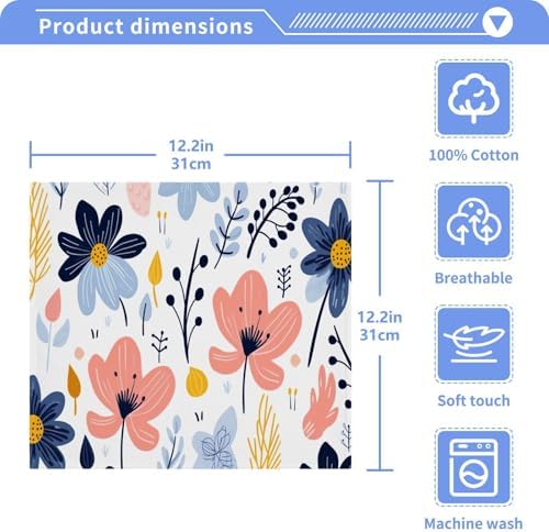 Cartoon Flower Washcloth Set x2 Perfect for Home Travel