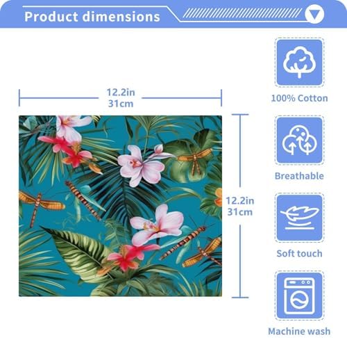 Quality Palm Flower Washcloth Set