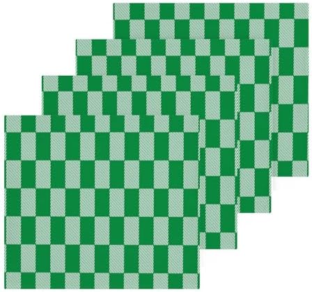 St Patricks Day Plaid 12x12 Washcloth Set - Soft Reusable