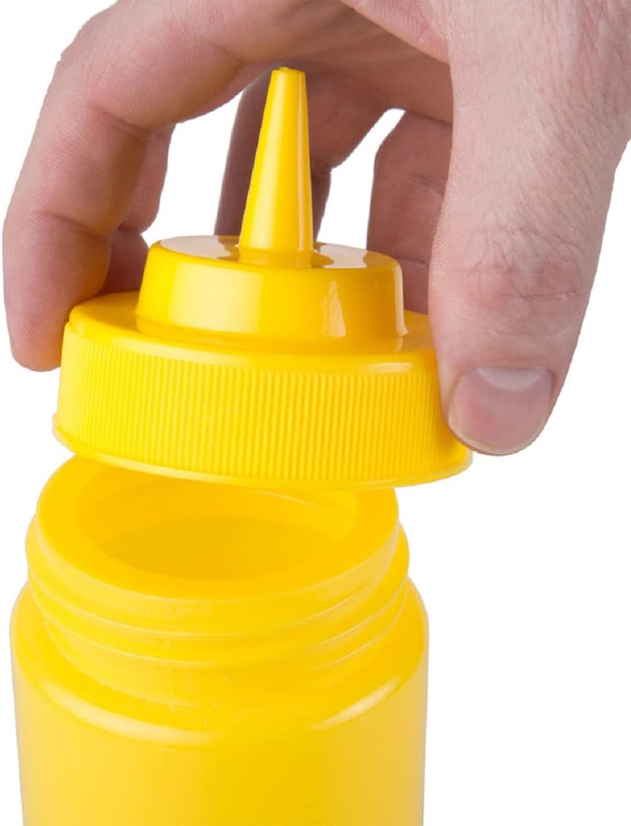 TrueCraftware 6-Piece 24 oz Yellow Squeeze Condiment Bottles
