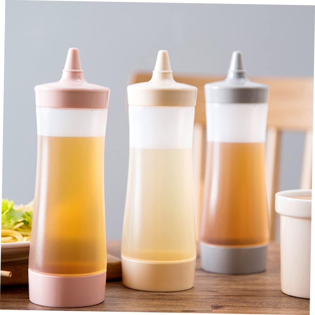 NAMOARLY 2 Pcs Reusable Condiment Squeeze Bottles