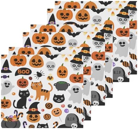 Cat Face Washcloth for Halloween 12x12in