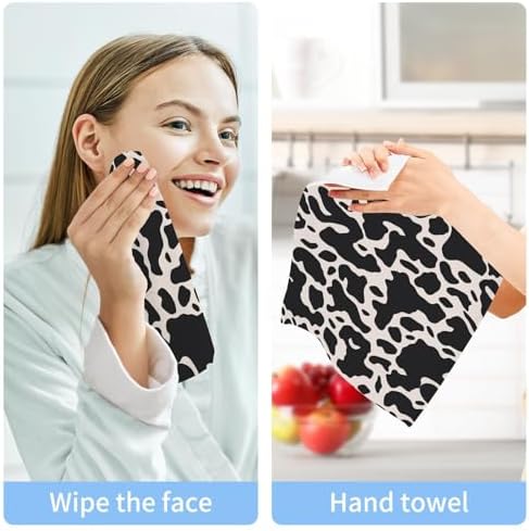 Stylish Cow Print Washcloths 2-Piece Set
